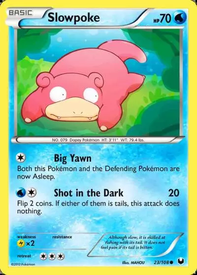 Slowpoke 23/108 Dark Explorers Pokemon card