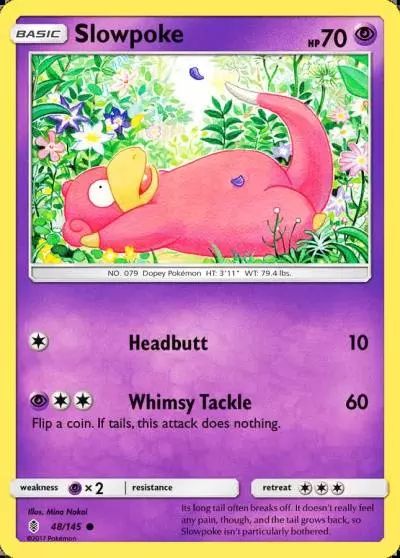 Slowpoke 48/145 Guardians Rising Pokemon card