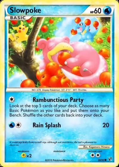 Slowpoke 66/90 HS—Undaunted Pokemon card