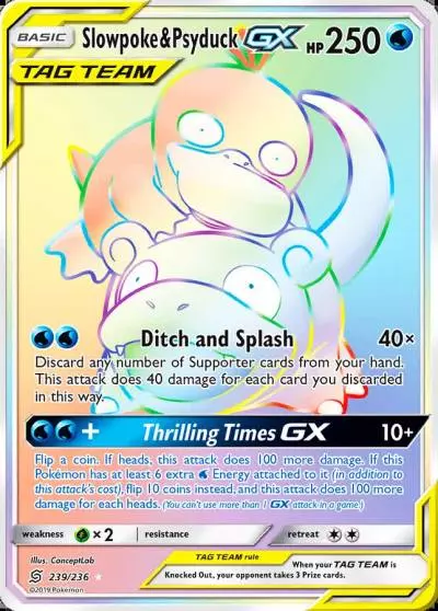 Slowpoke & Psyduck-GX 239/236 Unified Minds Pokemon card