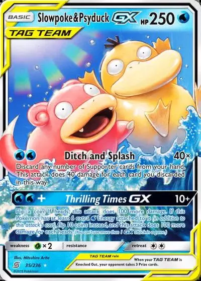 Slowpoke & Psyduck-GX 35/236 Unified Minds Pokemon card