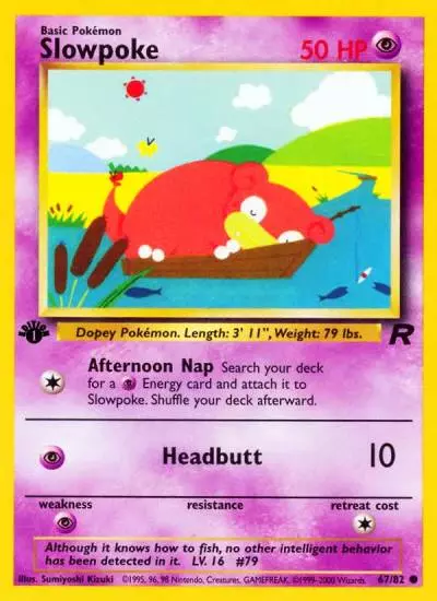Slowpoke 67/82 Team Rocket Pokemon card
