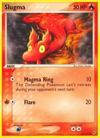 Slugma 75/107 Deoxys Pokemon card
