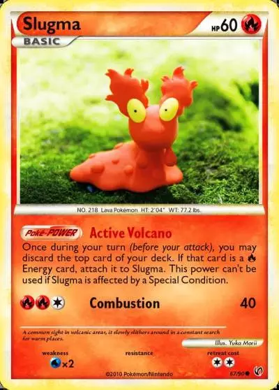 Slugma 67/90 HS—Undaunted Pokemon card