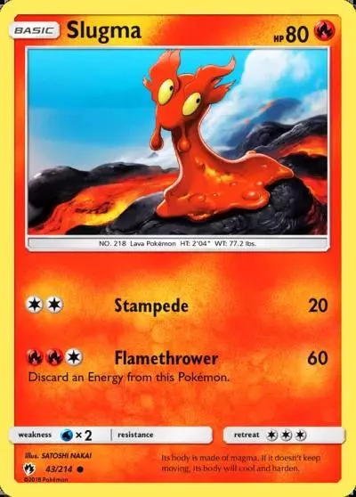 Slugma 43/214 Lost Thunder Pokemon card