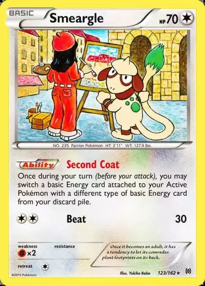 Smeargle 123/162 BREAKthrough Pokemon card