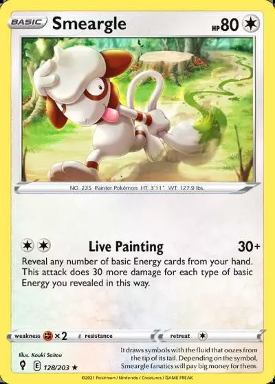 Smeargle 128/203 Evolving Skies Pokemon card