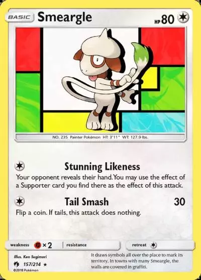 Smeargle 157/214 Lost Thunder Pokemon card