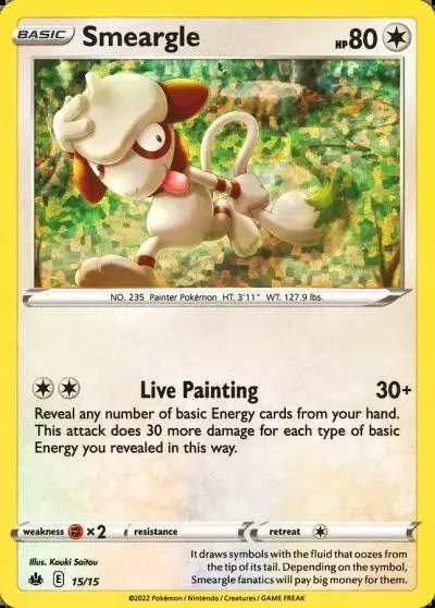 Smeargle 15/15 McDonald's Collection 2022 Pokemon card