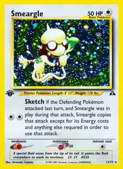 Smeargle 11/75 Neo Discovery Pokemon card