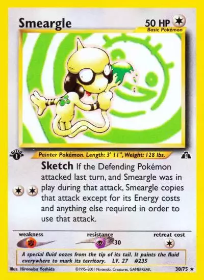 Smeargle 30/75 Neo Discovery Pokemon card