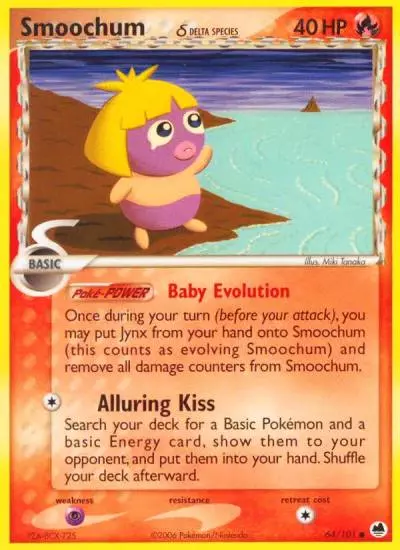 Smoochum δ 64/101 Dragon Frontiers Pokemon card