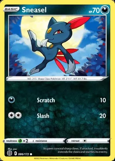 Sneasel 86/172 Brilliant Stars Pokemon card