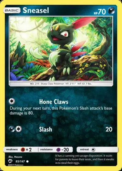 Sneasel 85/147 Burning Shadows Pokemon card