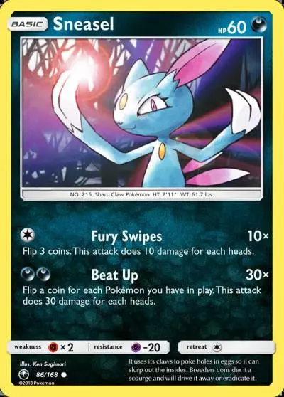 Sneasel 86/168 Celestial Storm Pokemon card