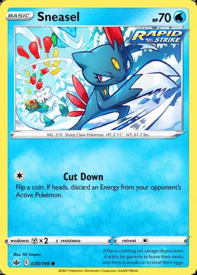 Sneasel 30/198 Chilling Reign Pokemon card