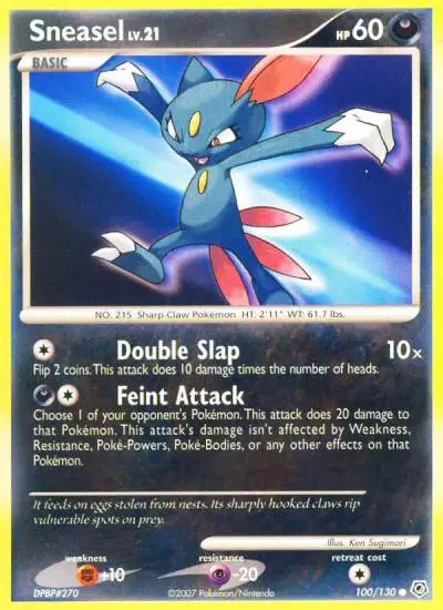 Sneasel 100/130 Diamond & Pearl Pokemon card