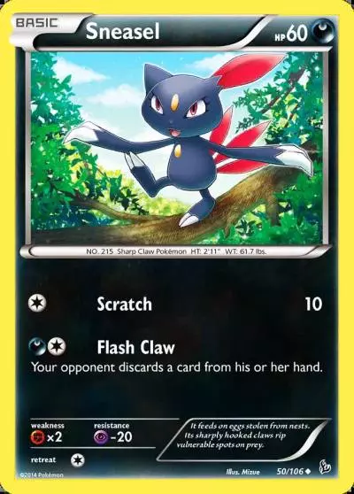 Sneasel 50/106 Flashfire Pokemon card