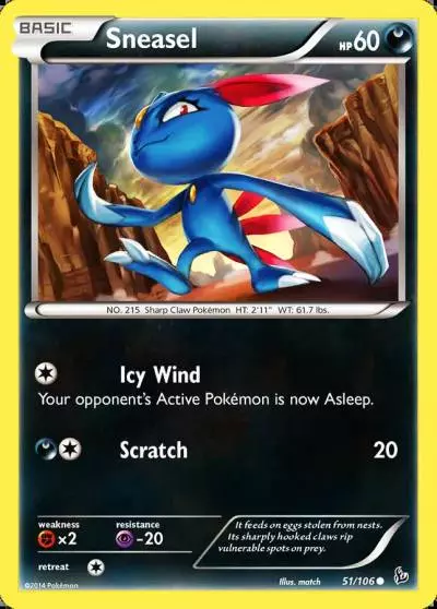 Sneasel 51/106 Flashfire Pokemon card