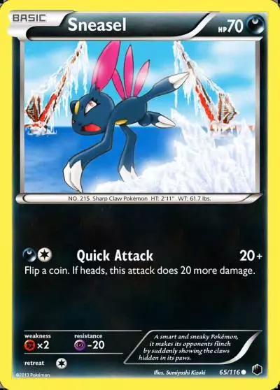Sneasel 65/116 Plasma Freeze Pokemon card