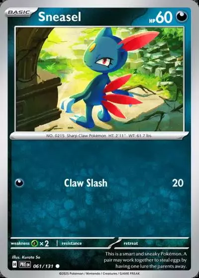 Sneasel 61/131 Prismatic Evolutions Pokemon card