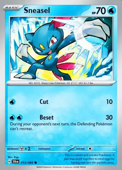 Sneasel 13/64 Shrouded Fable Pokemon card