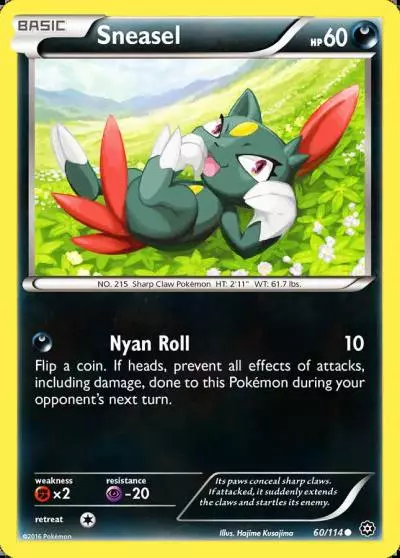 Sneasel 60/114 Steam Siege Pokemon card