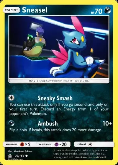 Sneasel 73/156 Ultra Prism Pokemon card