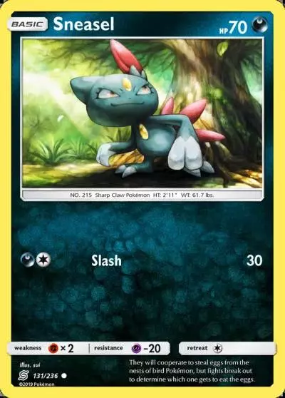 Sneasel 131/236 Unified Minds Pokemon card