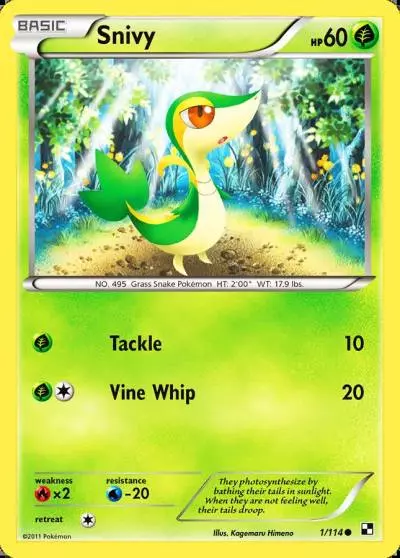 Snivy 1/114 Black & White Pokemon card