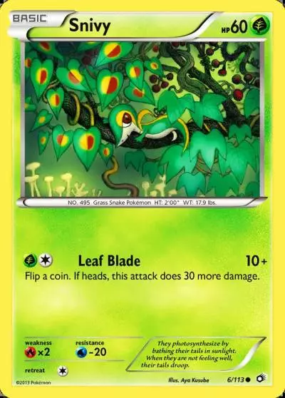 Snivy 6/113 Legendary Treasures Pokemon card