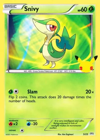 Snivy 5/25 McDonald's Collection 2021 Pokemon card