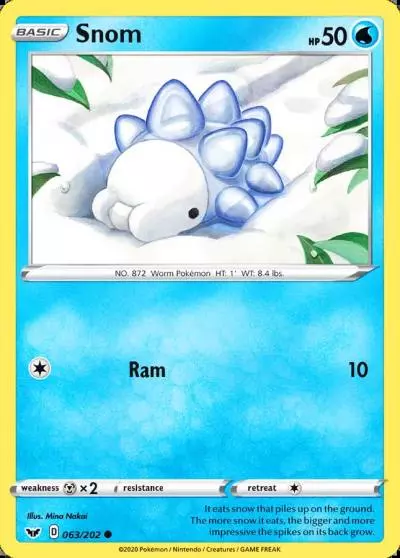Snom 63/202 Sword & Shield Pokemon card