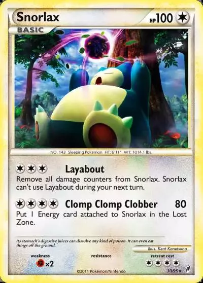 Snorlax 33/95 Call of Legends Pokemon card