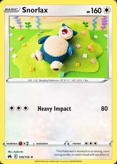 Snorlax 109/159 Crown Zenith Pokemon card