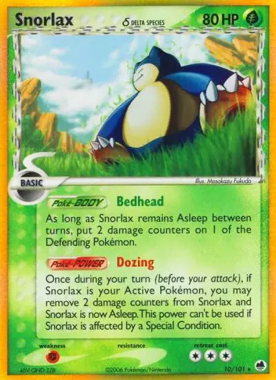Snorlax δ 10/101 Dragon Frontiers Pokemon card
