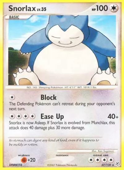 Snorlax 37/130 Diamond & Pearl Pokemon card