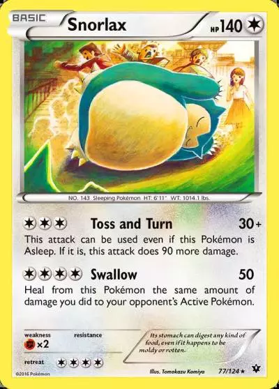 Snorlax 77/124 Fates Collide Pokemon card