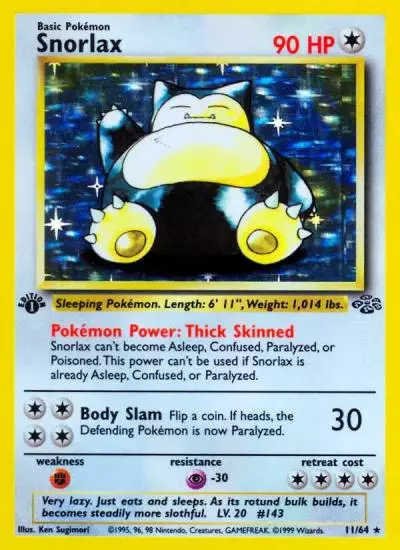 Snorlax 11/64 Jungle Pokemon card