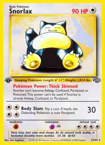 Snorlax 27/64 Jungle Pokemon card