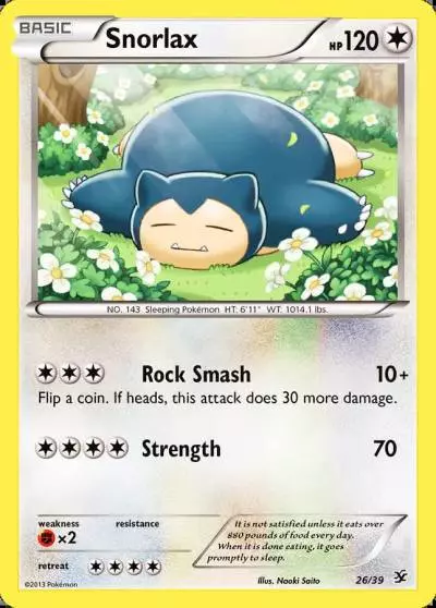 Snorlax 26/39 Kalos Starter Set Pokemon card
