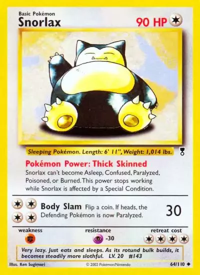 Snorlax 64/110 Legendary Collection Pokemon card