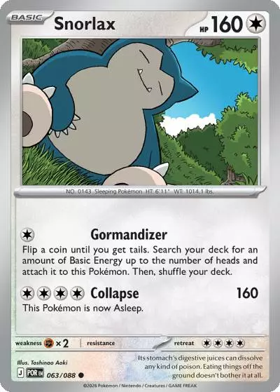 Snorlax 63/88 Perfect Order Pokemon card