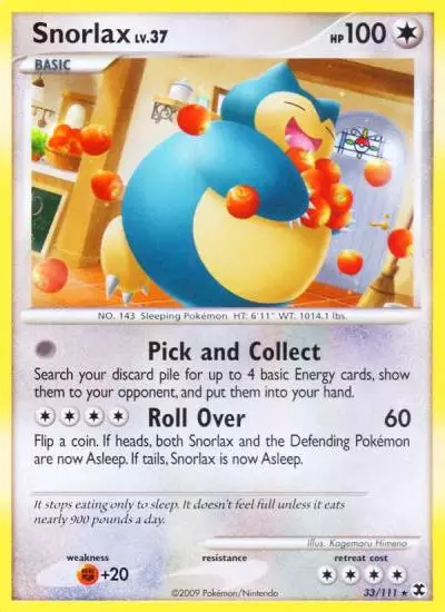 Snorlax 33/111 Rising Rivals Pokemon card