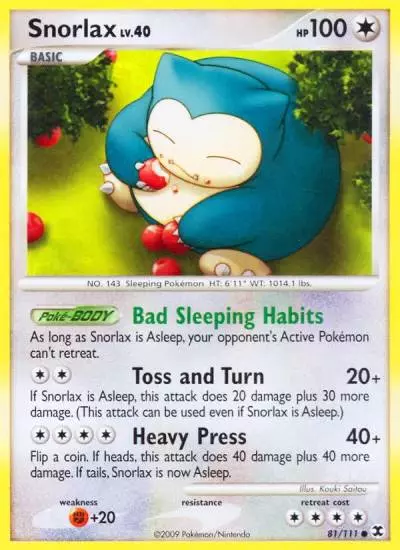 Snorlax 81/111 Rising Rivals Pokemon card