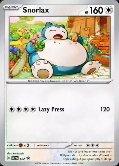 Snorlax 122/165 Scarlet & Violet Black Star Promos Pokemon card