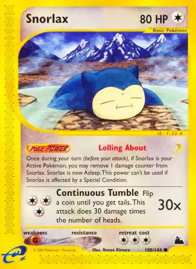 Snorlax 100/144 Skyridge Pokemon card