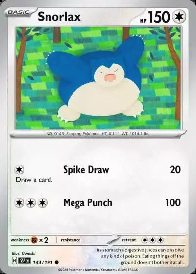 Snorlax 144/191 Surging Sparks Pokemon card