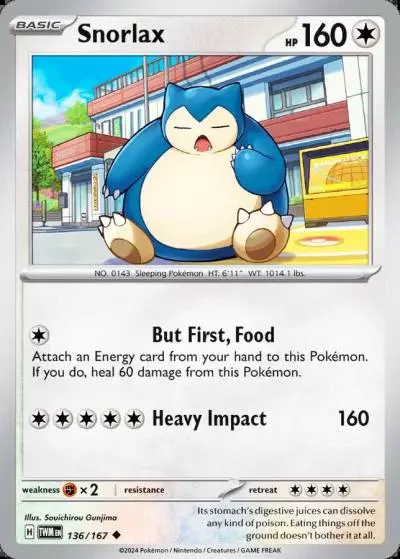 Snorlax 136/167 Twilight Masquerade Pokemon card