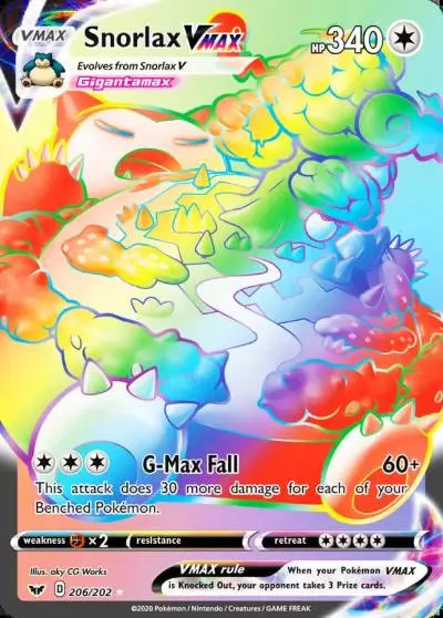 Snorlax VMAX 206/202 Sword & Shield Pokemon card